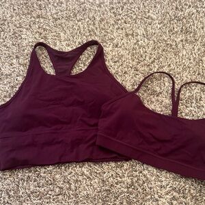 Elegant Maroon Sports Bra Set